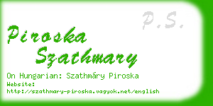 piroska szathmary business card