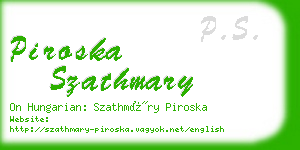 piroska szathmary business card